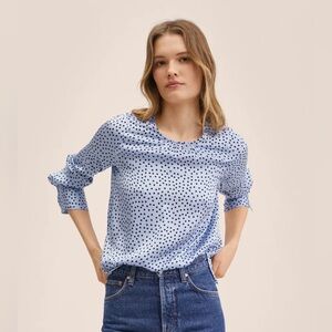 Mango Polka Dot Blouse XXS